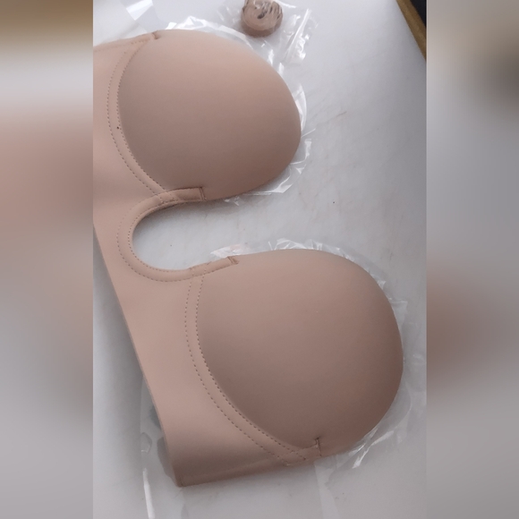 Women's Backless Strapless U Plunge Bra Nude Size C NWT - Picture 4 of 7